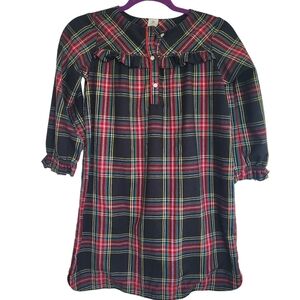 J. Crew Girls Flannel Nightgown Pajamas Red Tartan Plaid Size 10